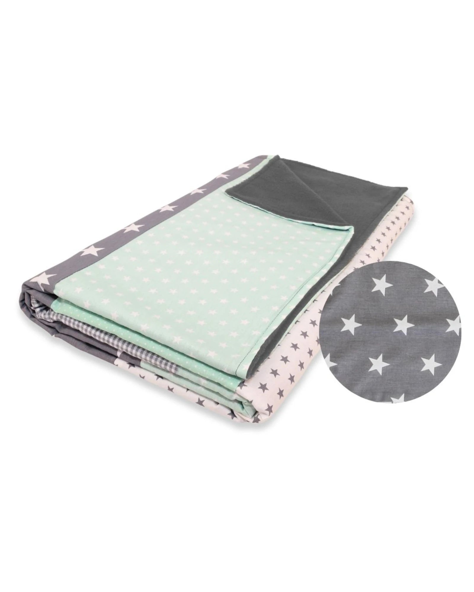 Babydecke MINT GRAU