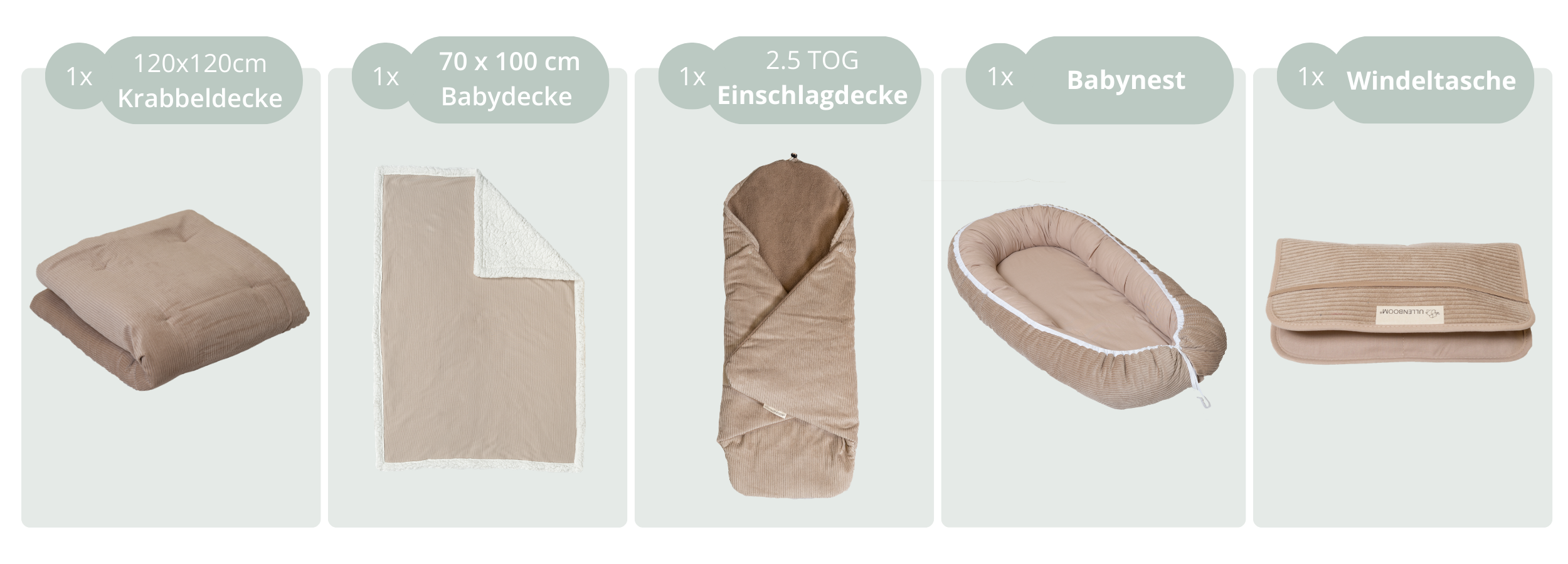 Maxi-Set Cord Sand Übersicht ULLENBOOM®