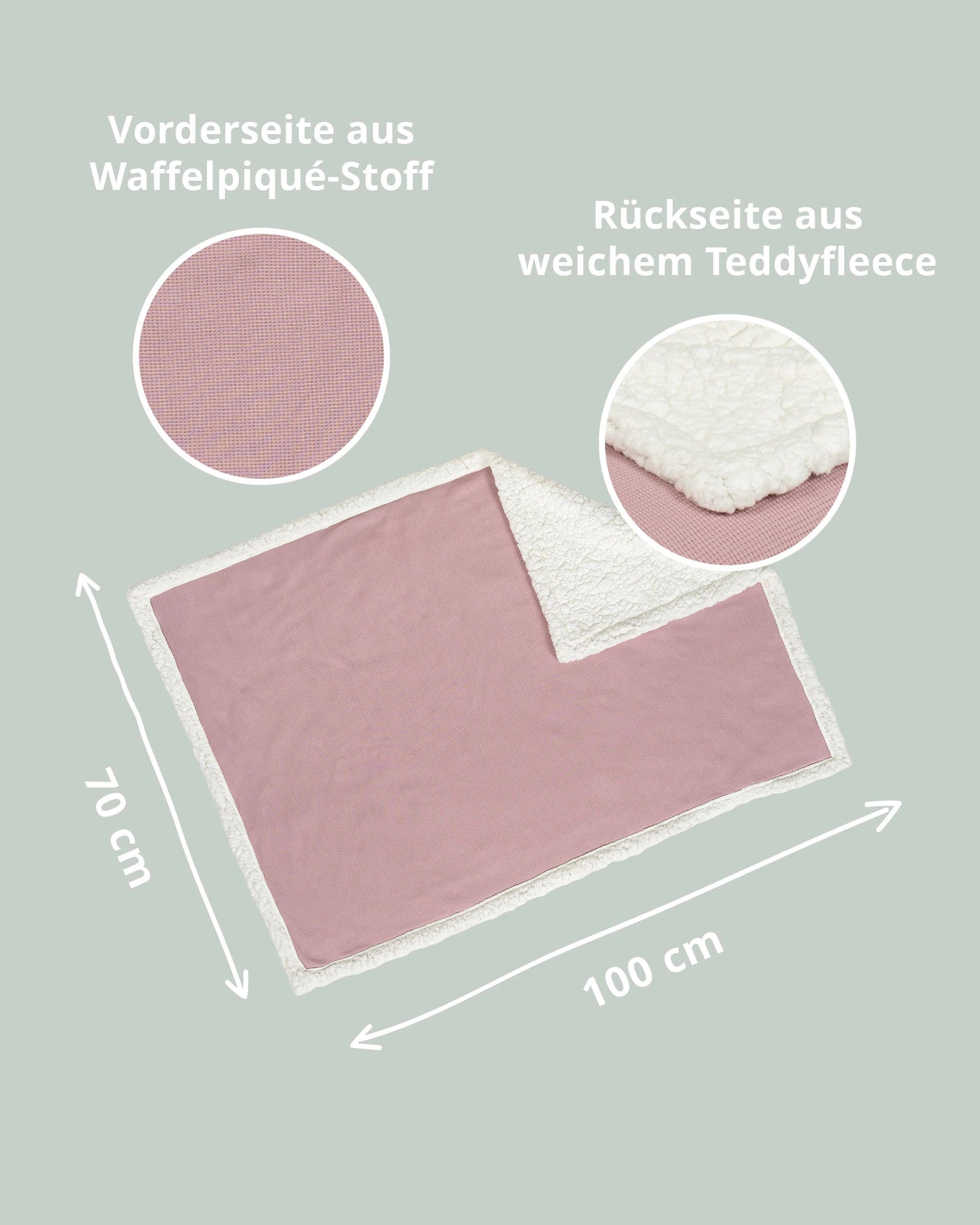 Babydecke Teddy Rosa