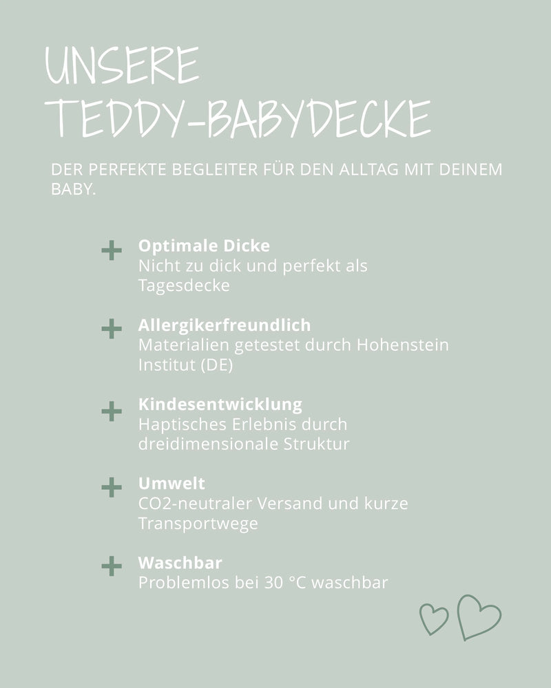 Babydecke Teddy Rosa-Babydecken-ULLENBOOM Baby