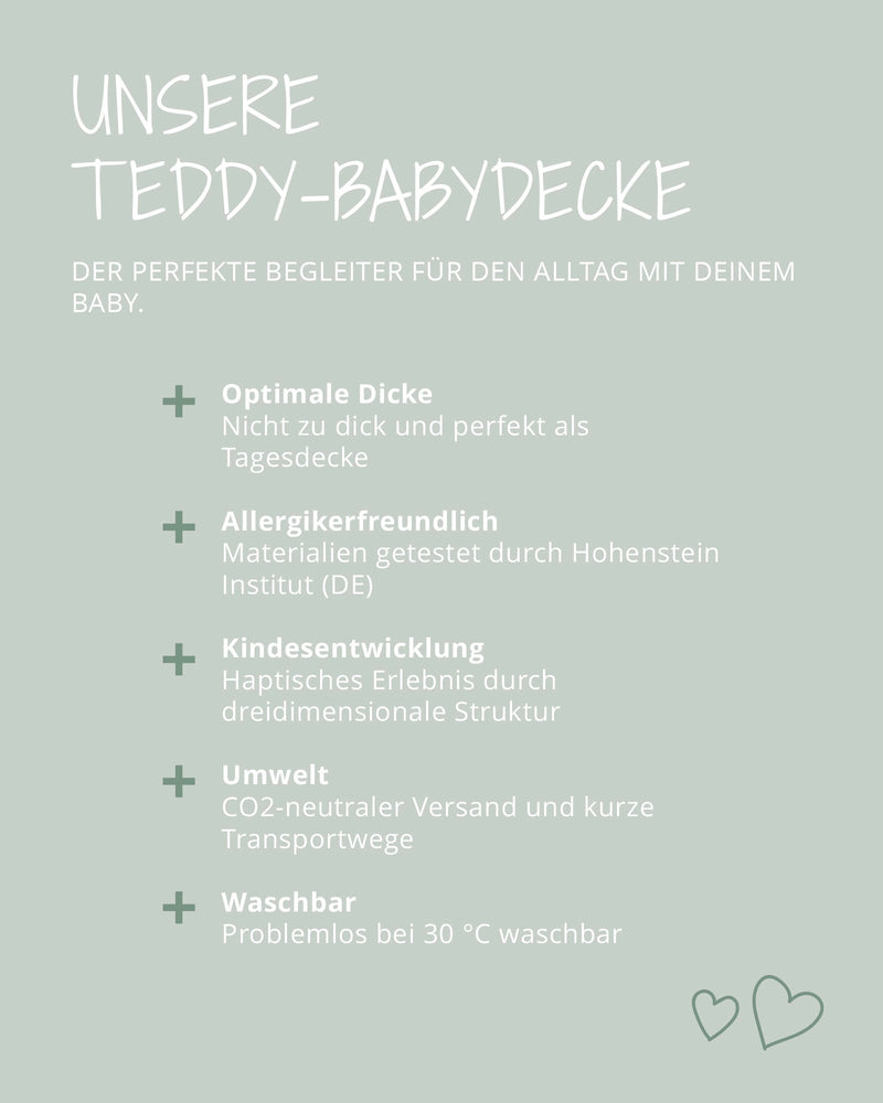 Babydecke Teddy Salbeigrün-Babydecken-ULLENBOOM Baby