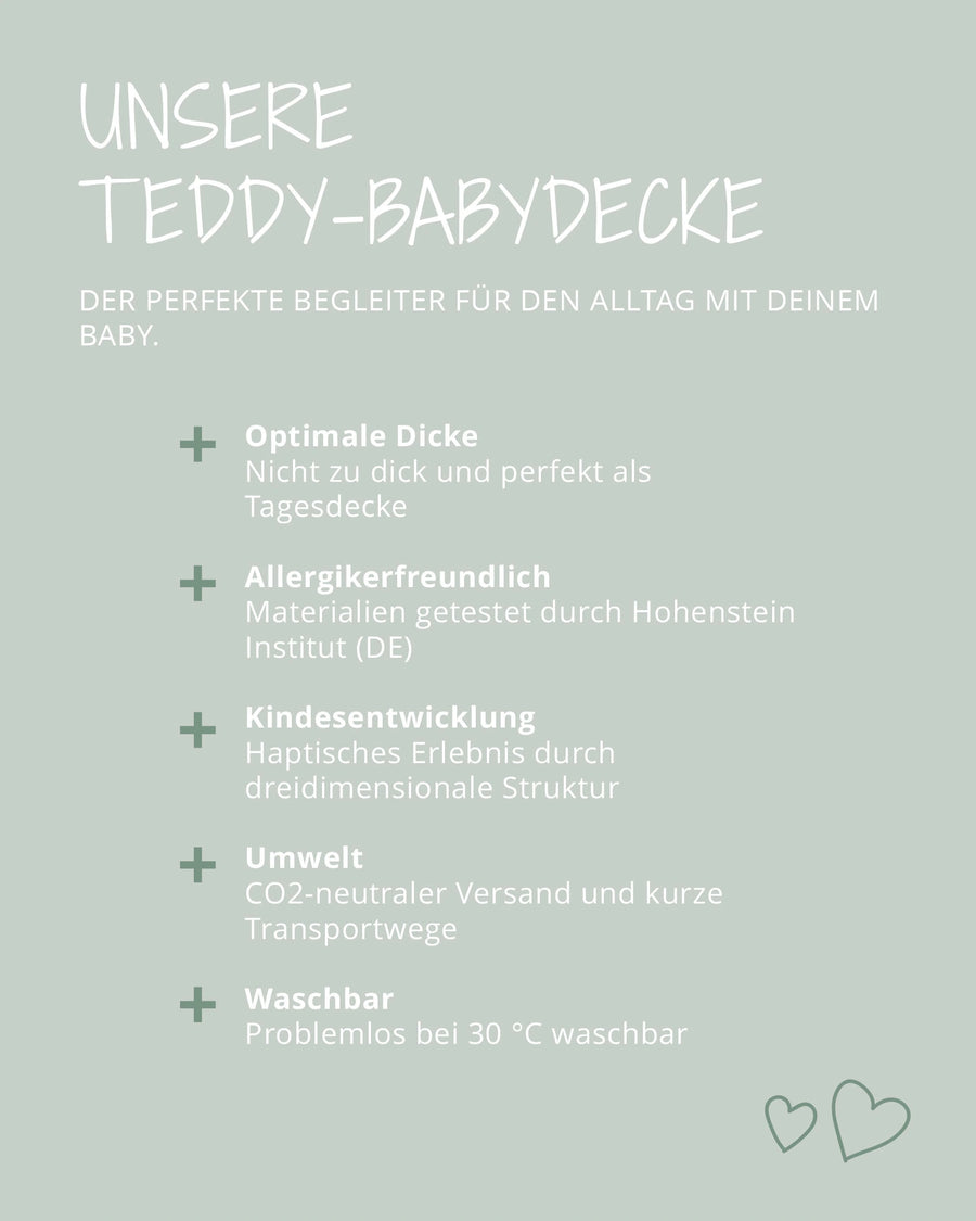 Babydecke Teddy Salbeigrün-Babydecken-ULLENBOOM Baby
