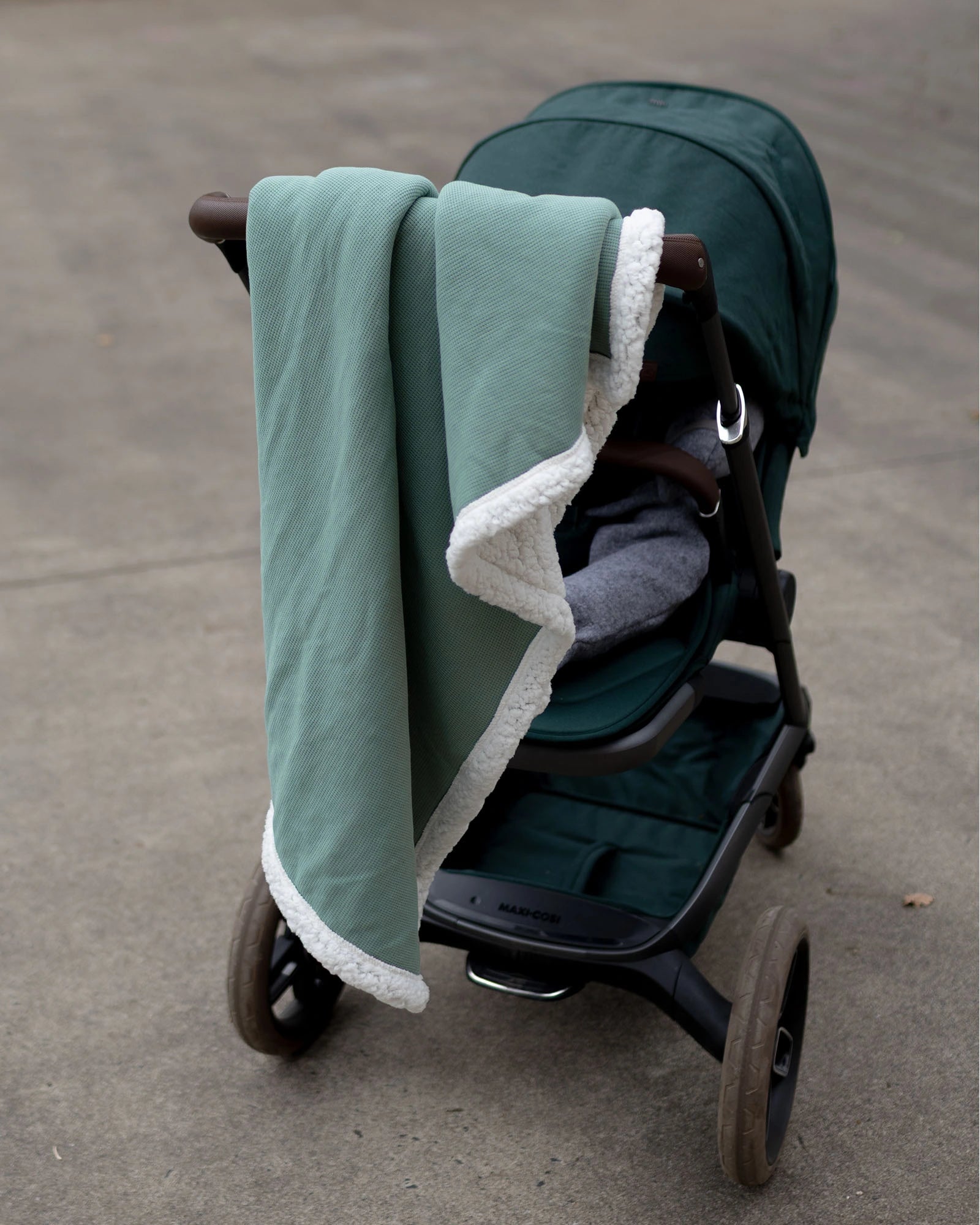 Babydecke Teddy Salbeigrün