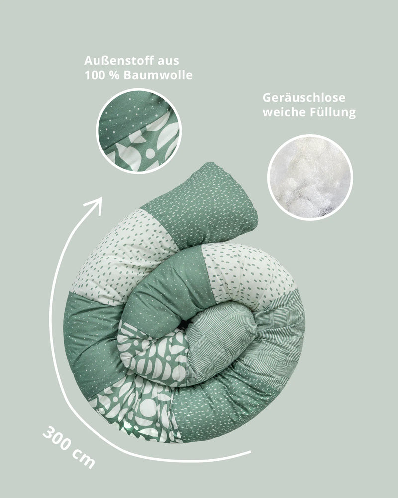 Baby Bettschlange Classic Grün-Bettschlangen-ULLENBOOM Baby