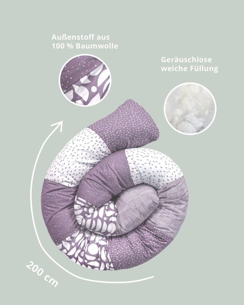 Baby Bettschlange Classic Flieder-Bettschlangen-ULLENBOOM Baby