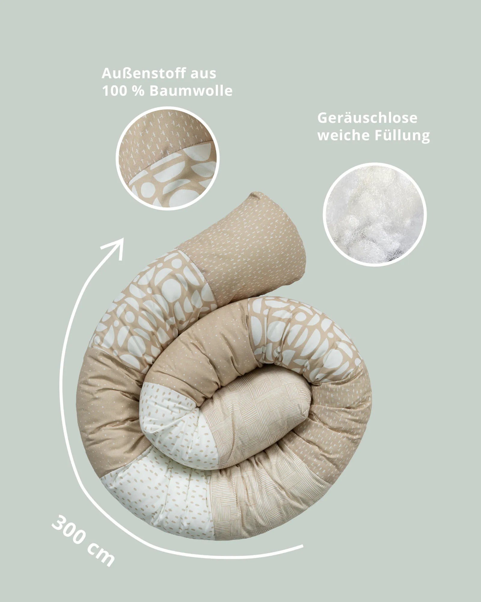 Baby Bettschlange Classic Sand-Bettschlangen-ULLENBOOM Baby