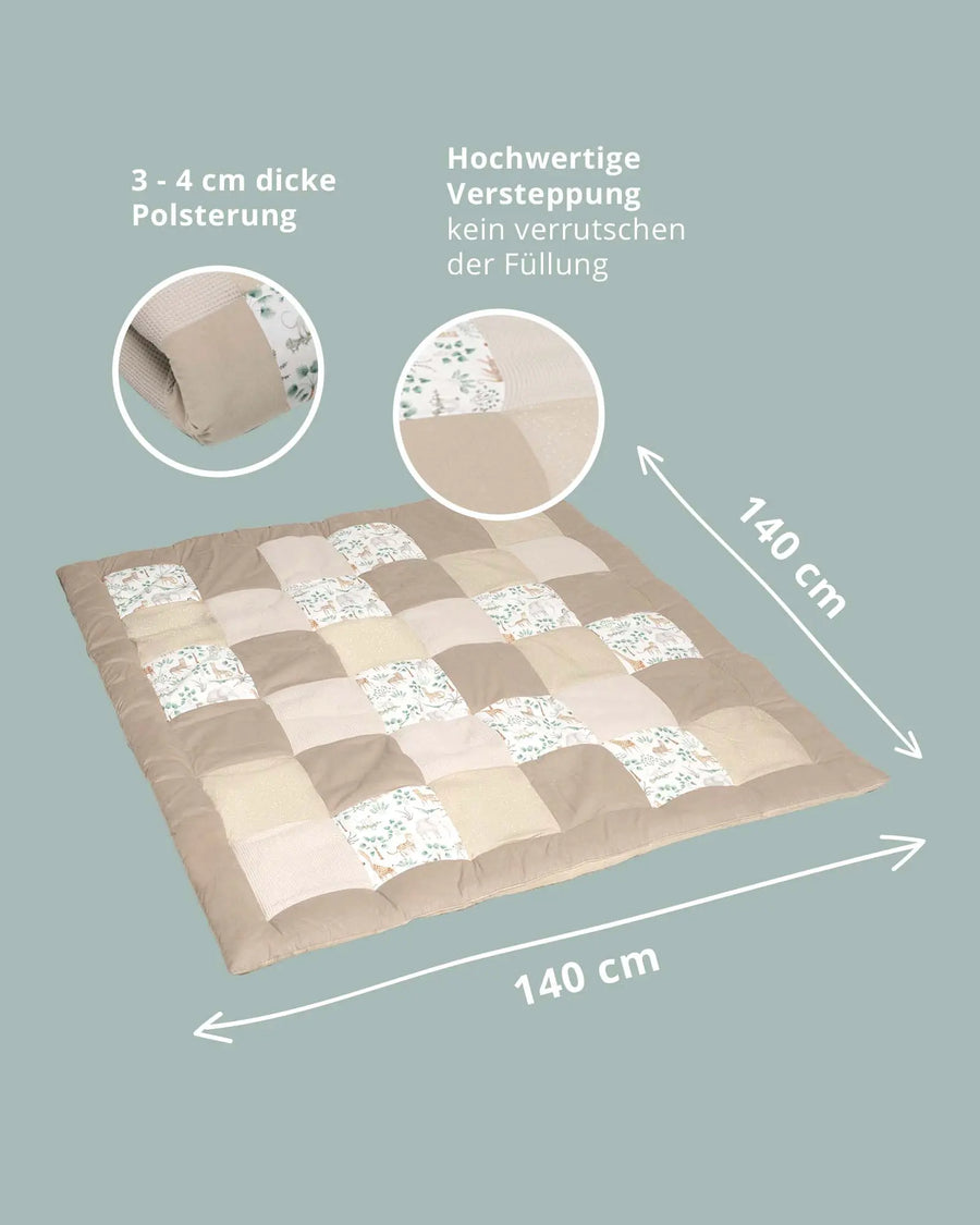 Krabbeldecke Safari Sand 140 x 140 cm – Maße