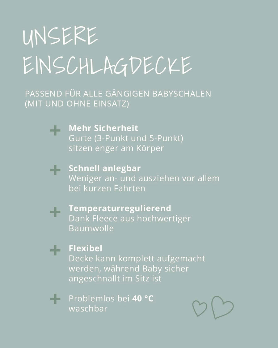 Einschlagdecke Classic Sand, a beige baby wrap blanket for car seats and strollers, made of cotton fleece.