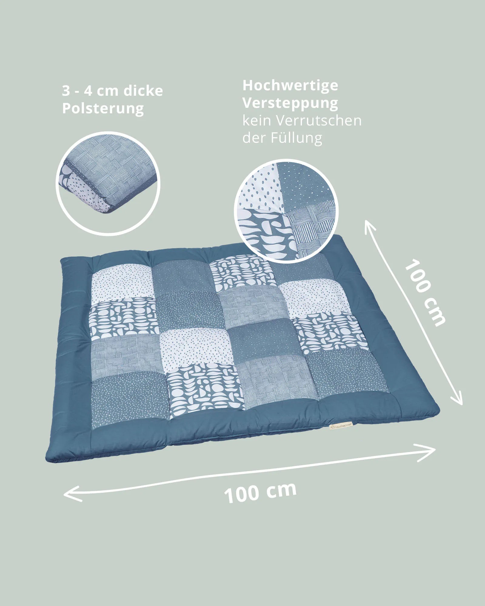 Krabbeldecke Classic Blau-Krabbeldecken-ULLENBOOM Baby