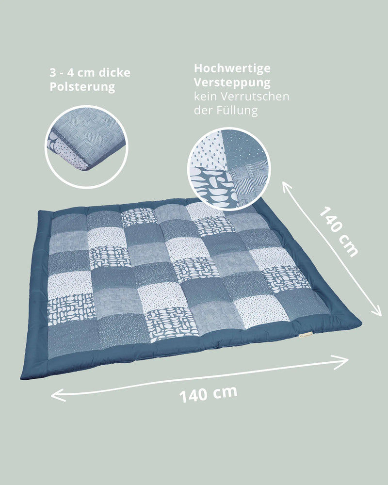 Krabbeldecke Classic Blau-Krabbeldecken-ULLENBOOM Baby