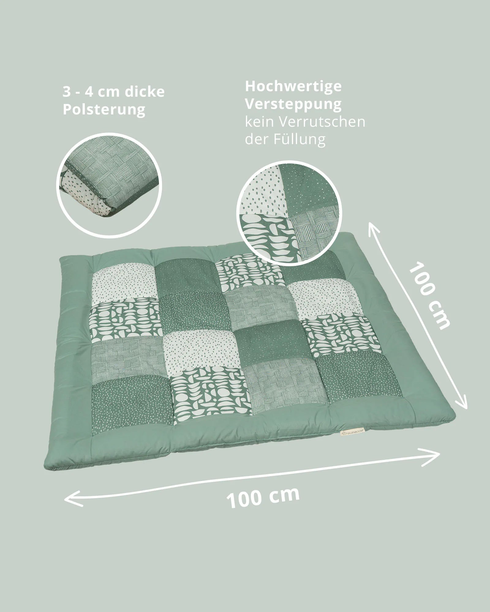 Krabbeldecke Classic Grün-Krabbeldecken-ULLENBOOM Baby