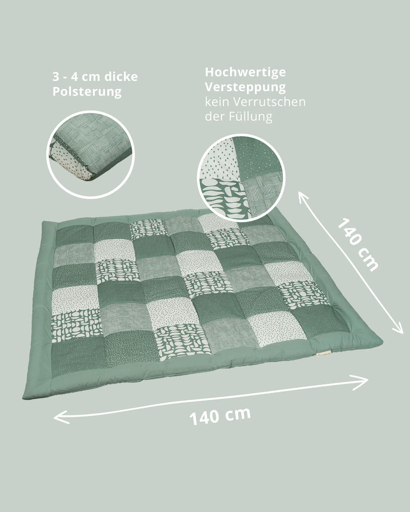 Krabbeldecke Classic Grün-Krabbeldecken-ULLENBOOM Baby