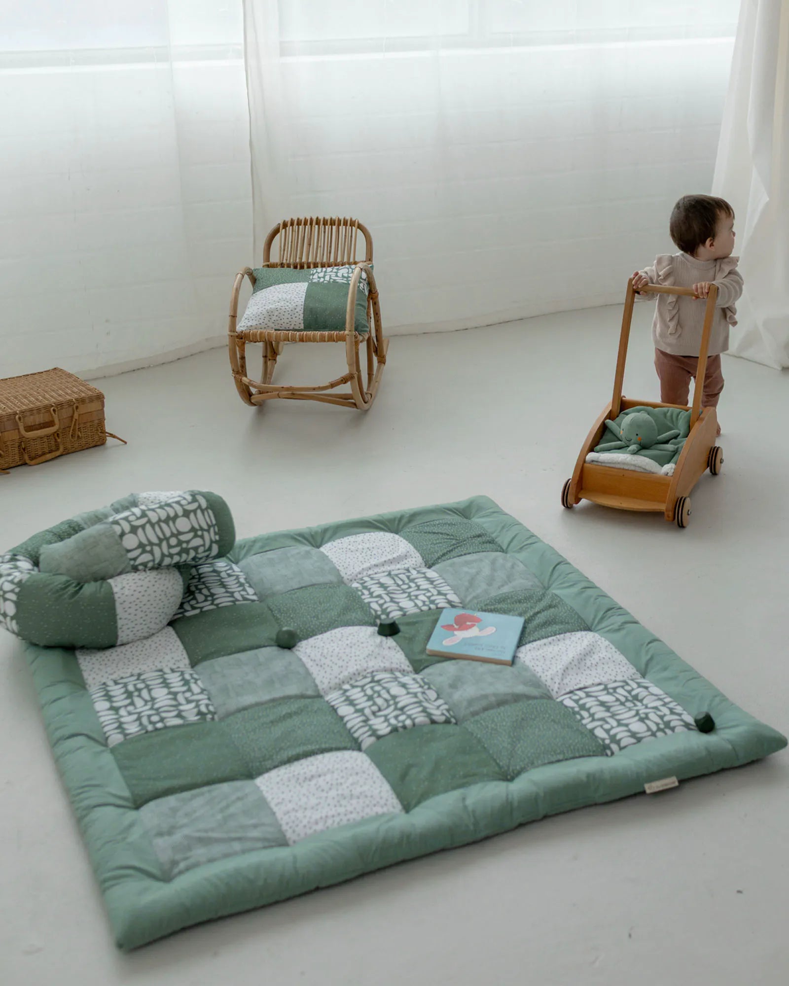 Krabbeldecke Classic Grün-Krabbeldecken-ULLENBOOM Baby