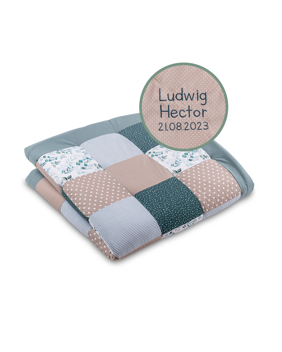 Personalisierbare Krabbeldecke Eukalyptus-Krabbeldecken-ULLENBOOM Baby