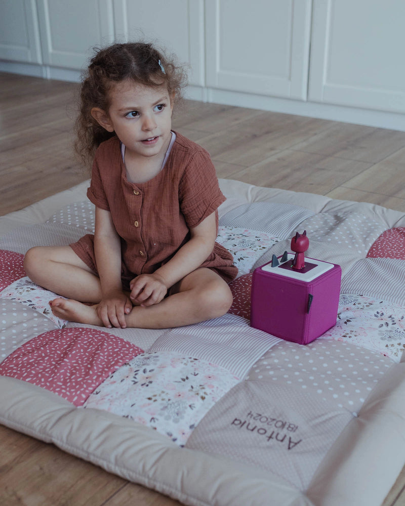 Personalisierbare Krabbeldecke ROSA BLÜTEN-ULLENBOOM Baby