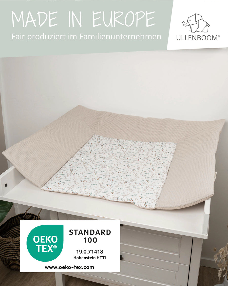 Wickelauflage Floral Sand-Gepolstere Wickelauflagen-ULLENBOOM Baby