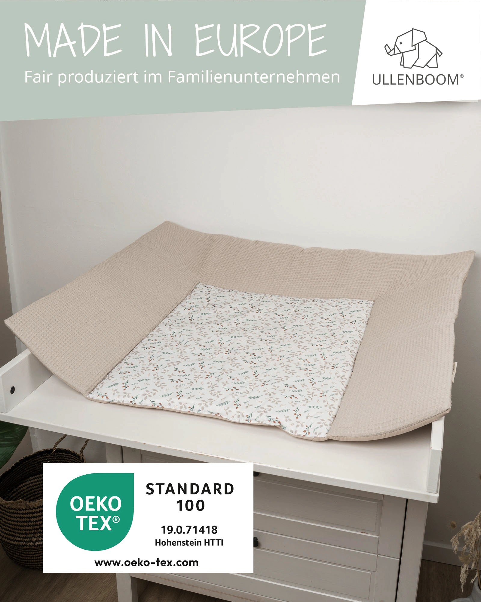 Wickelauflagen-Bezug Floral Sand-Wickelauflagen-Bezüge-ULLENBOOM Baby