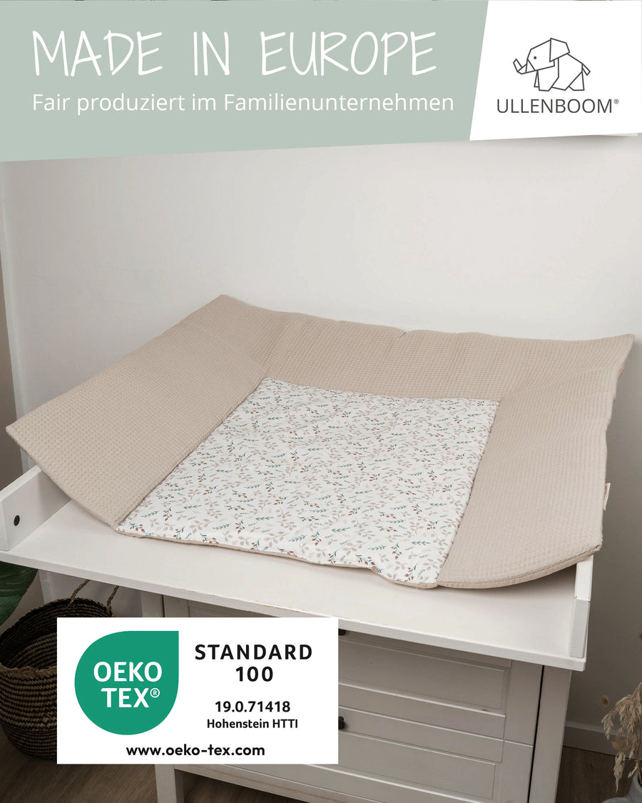 Wickelauflagen-Bezug Floral Sand-Wickelauflagen-Bezüge-ULLENBOOM Baby