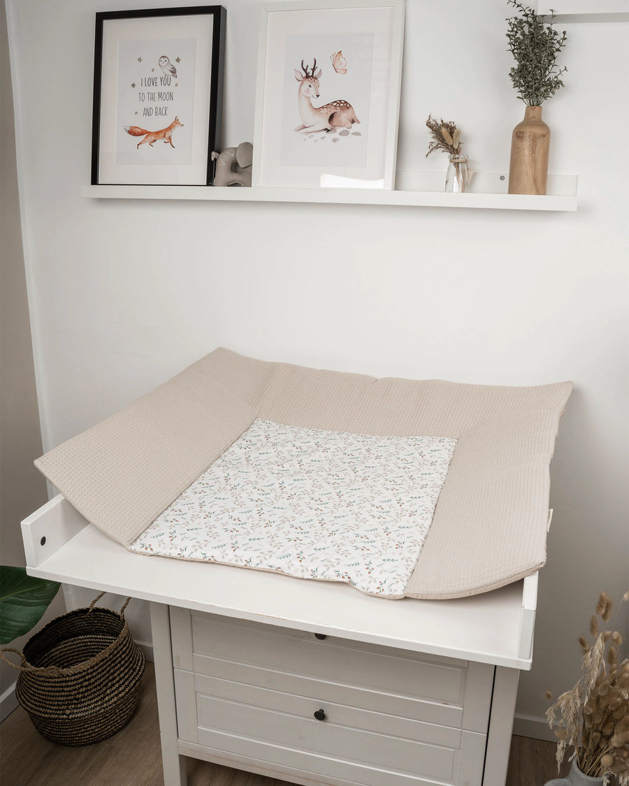 Wickelauflage Floral Sand-Gepolstere Wickelauflagen-ULLENBOOM Baby