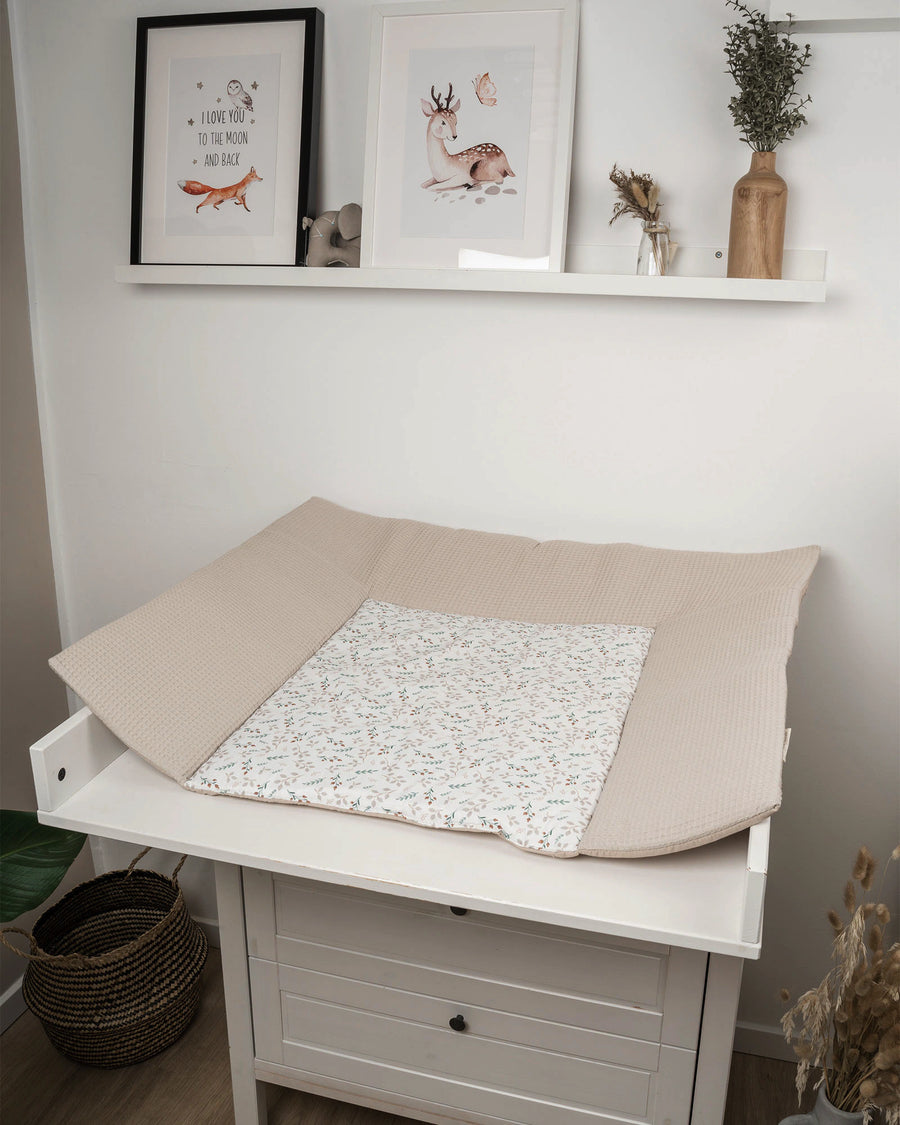 Wickelauflagen-Bezug Floral Sand-Wickelauflagen-Bezüge-ULLENBOOM Baby