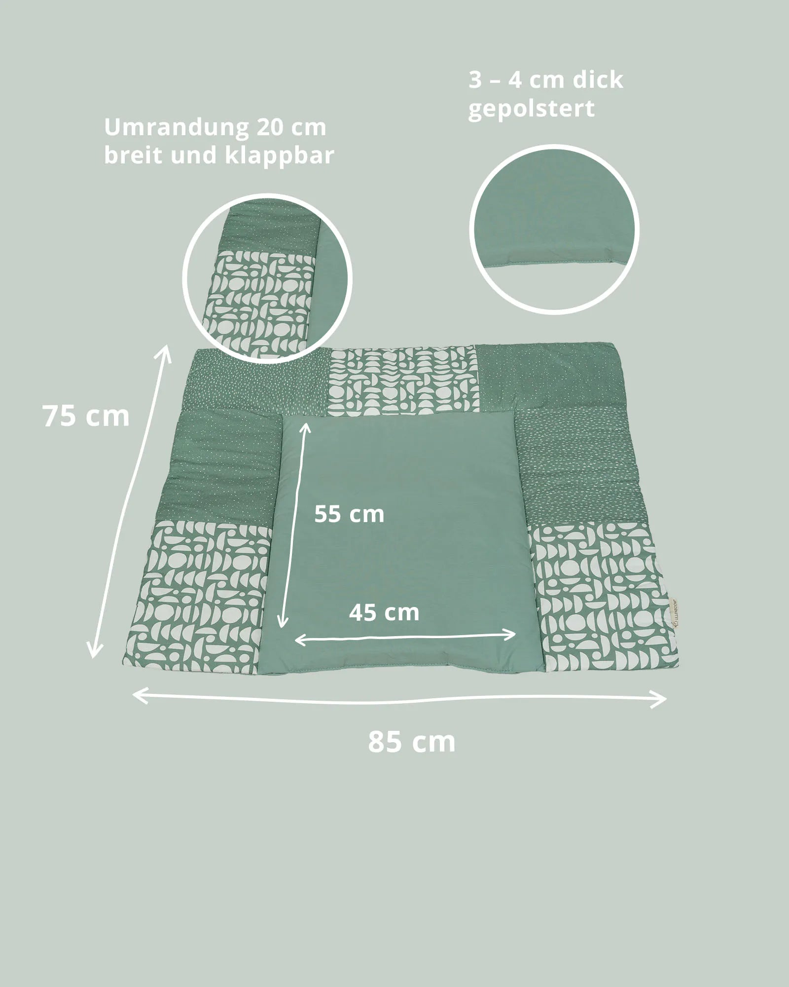Wickelauflage Classic Grün-Gepolstere Wickelauflagen-ULLENBOOM Baby