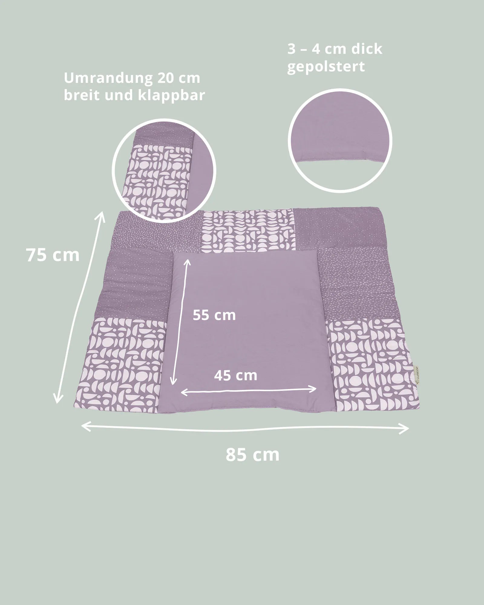 Wickelauflage Classic Flieder-Gepolstere Wickelauflagen-ULLENBOOM Baby