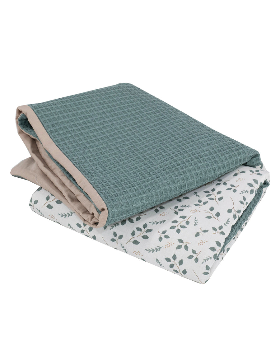 Wickelauflagen-Bezug Floral Grün-Wickelauflagen-Bezüge-ULLENBOOM Baby