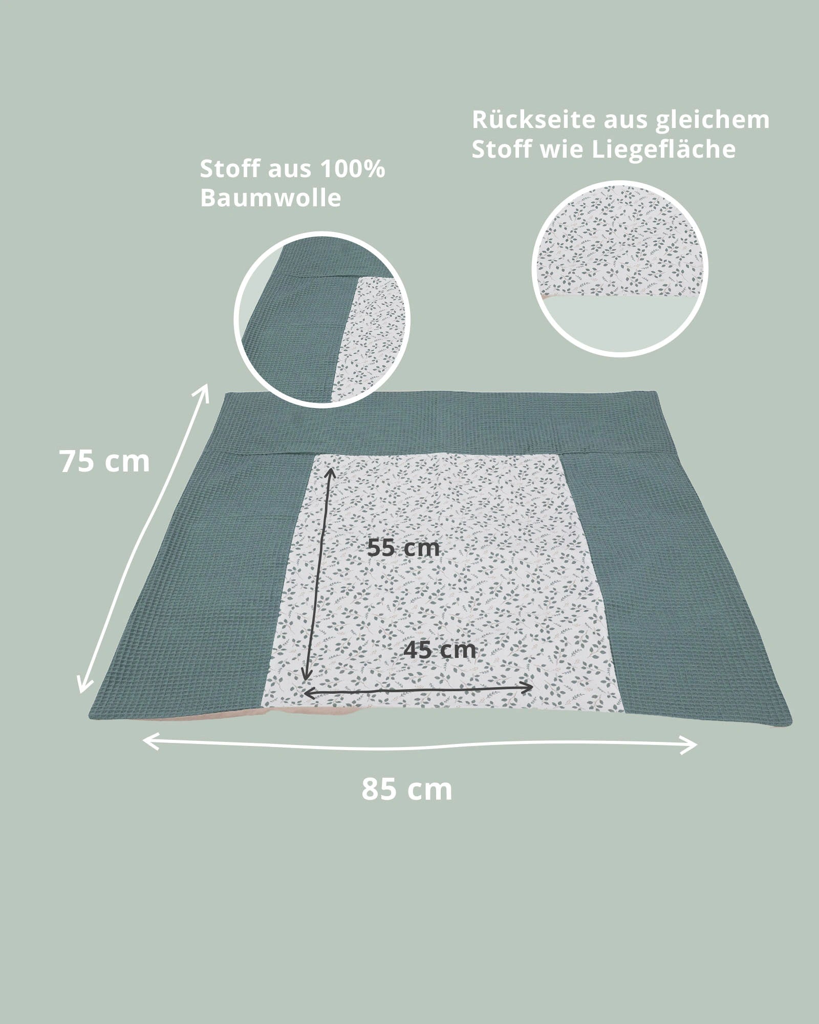 Wickelauflagen-Bezug Floral Grün-Wickelauflagen-Bezüge-ULLENBOOM Baby