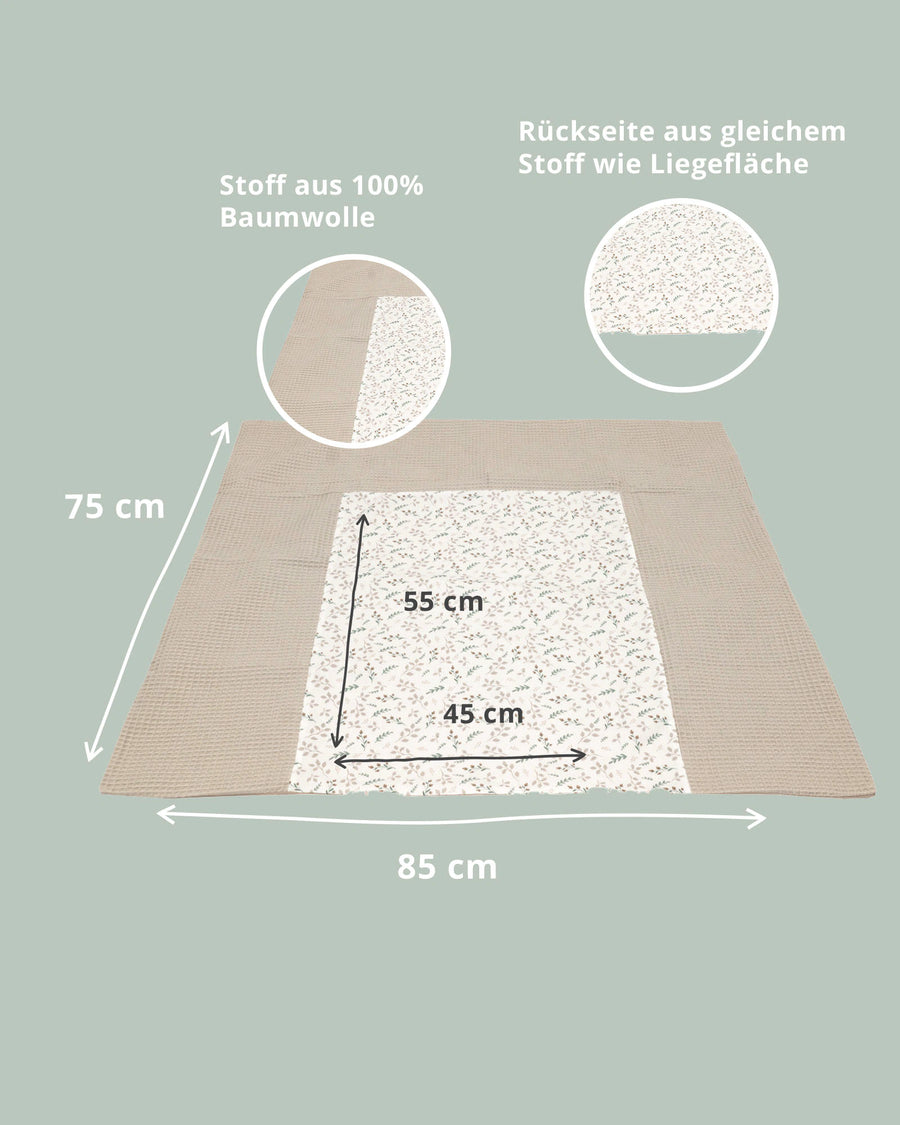 Wickelauflagen-Bezug Floral Sand-Wickelauflagen-Bezüge-ULLENBOOM Baby