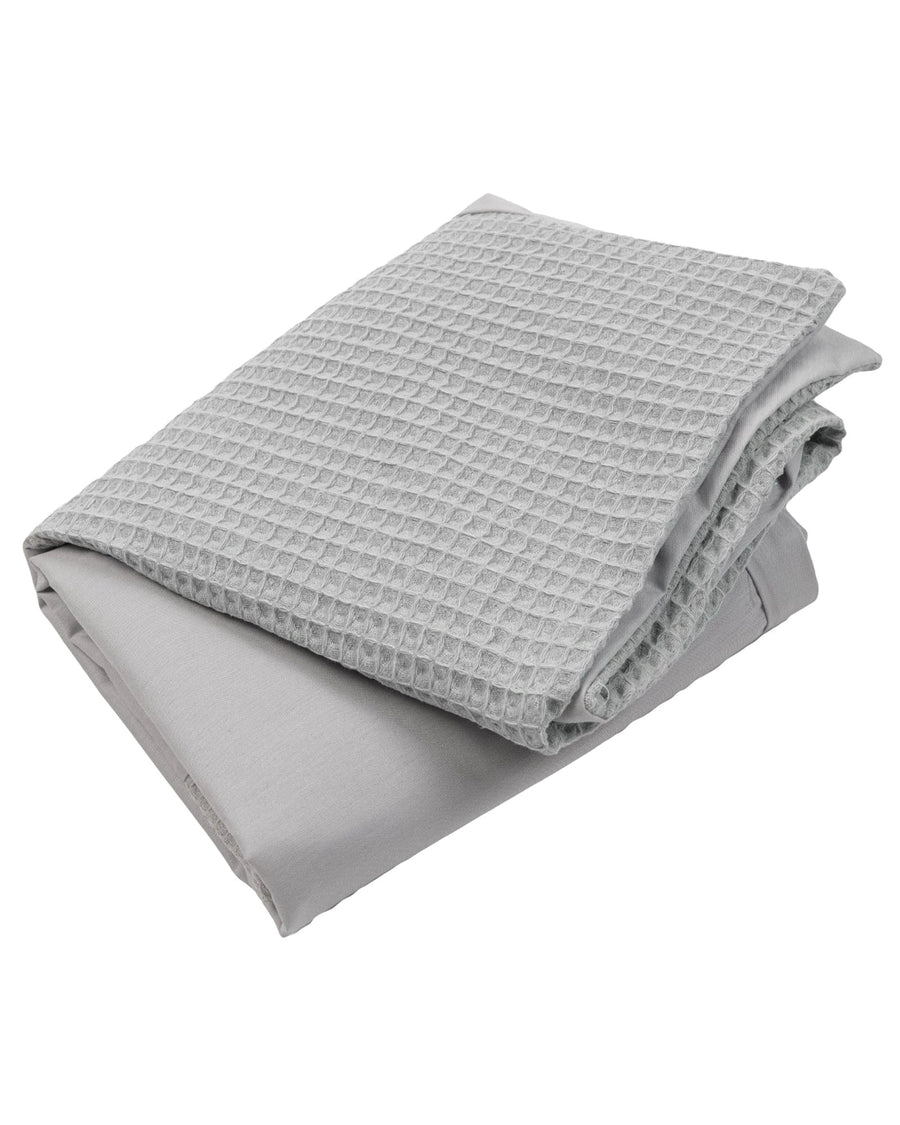 Wickelauflagen-Bezug Waffelpiqué Grau-Wickelauflagen-Bezüge-ULLENBOOM Baby