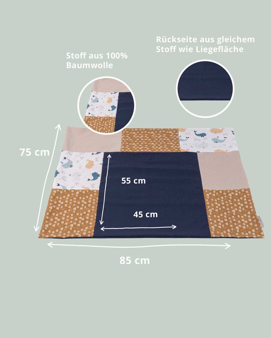Wickelauflagen-Bezug Wale-Wickelauflagen-Bezüge-ULLENBOOM Baby