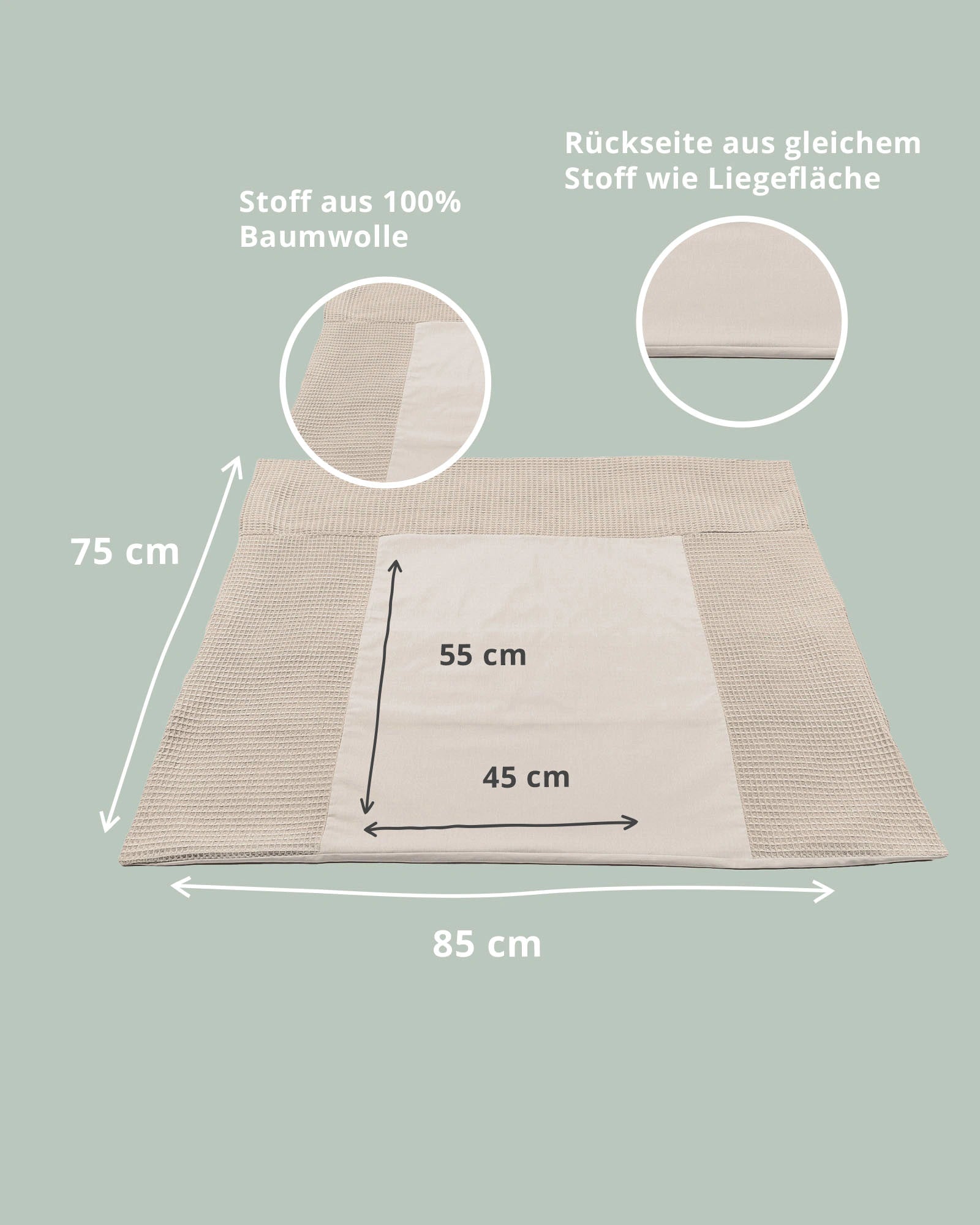 Wickelauflagen-Bezug Waffelpiqué Sand