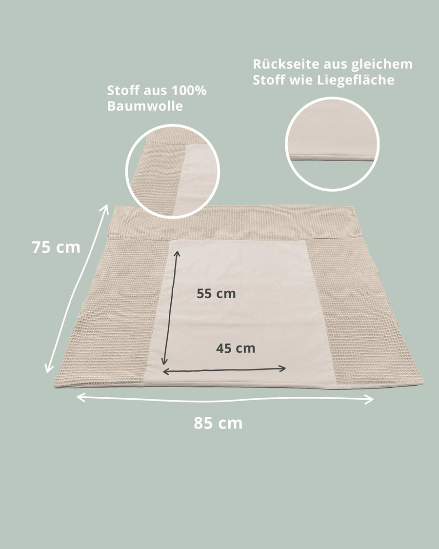 Wickelauflagen-Bezug Waffelpiqué Sand-Wickelauflagen-Bezüge-ULLENBOOM Baby