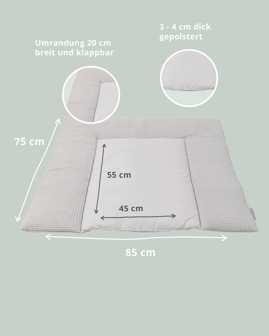Wickelauflage Waffelpiqué Grau-Gepolstere Wickelauflagen-ULLENBOOM Baby