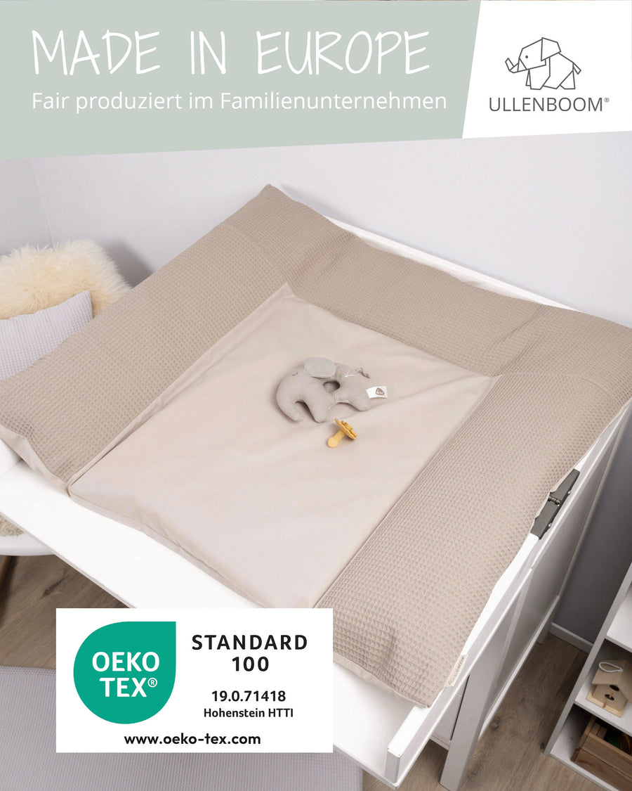 Wickelauflage Waffelpiqué Sand-Gepolstere Wickelauflagen-ULLENBOOM Baby