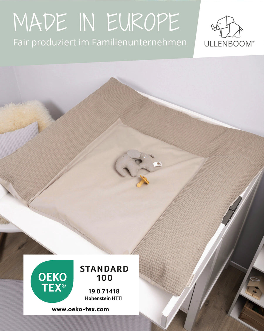 Wickelauflagen-Bezug Waffelpiqué Sand-Wickelauflagen-Bezüge-ULLENBOOM Baby