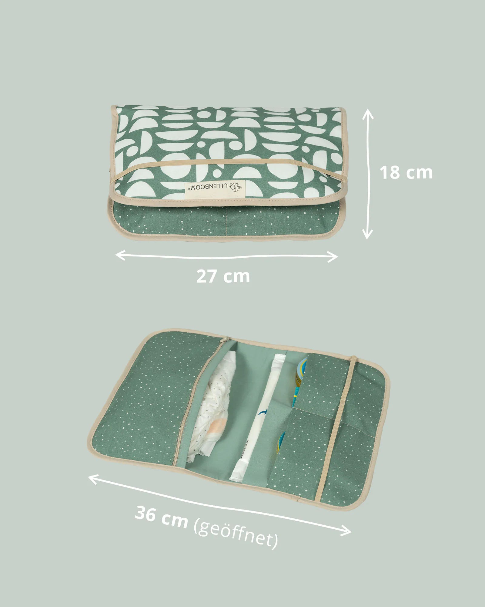 Windeltasche Classic Grün-Windeltaschen-ULLENBOOM Baby