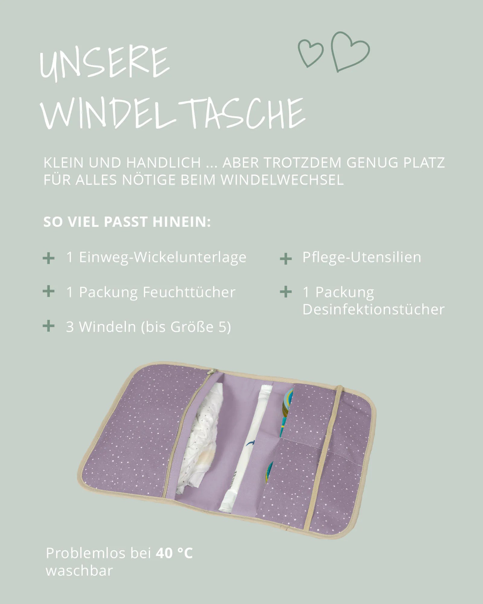 Windeltasche Classic Flieder-Windeltaschen-ULLENBOOM Baby