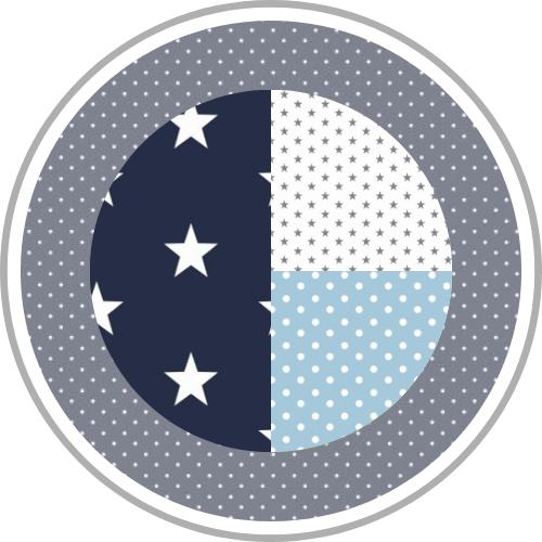 Design Patchwork Blau Hellblau Grau