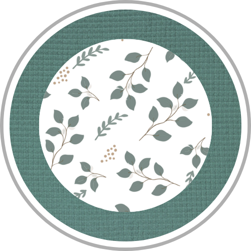 Design Waffelpiqué Motiv Floral Grün