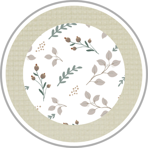Design Waffelpiqué Motiv Floral Sand