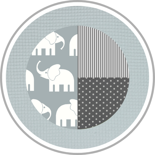 Design Patchwork Grau Elefant