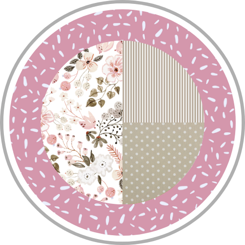 Design Patchwork Rosa Blüten