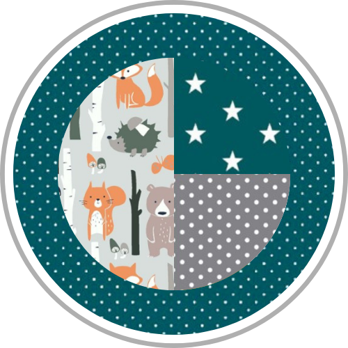 Design Patchwork Waldtiere Petrol