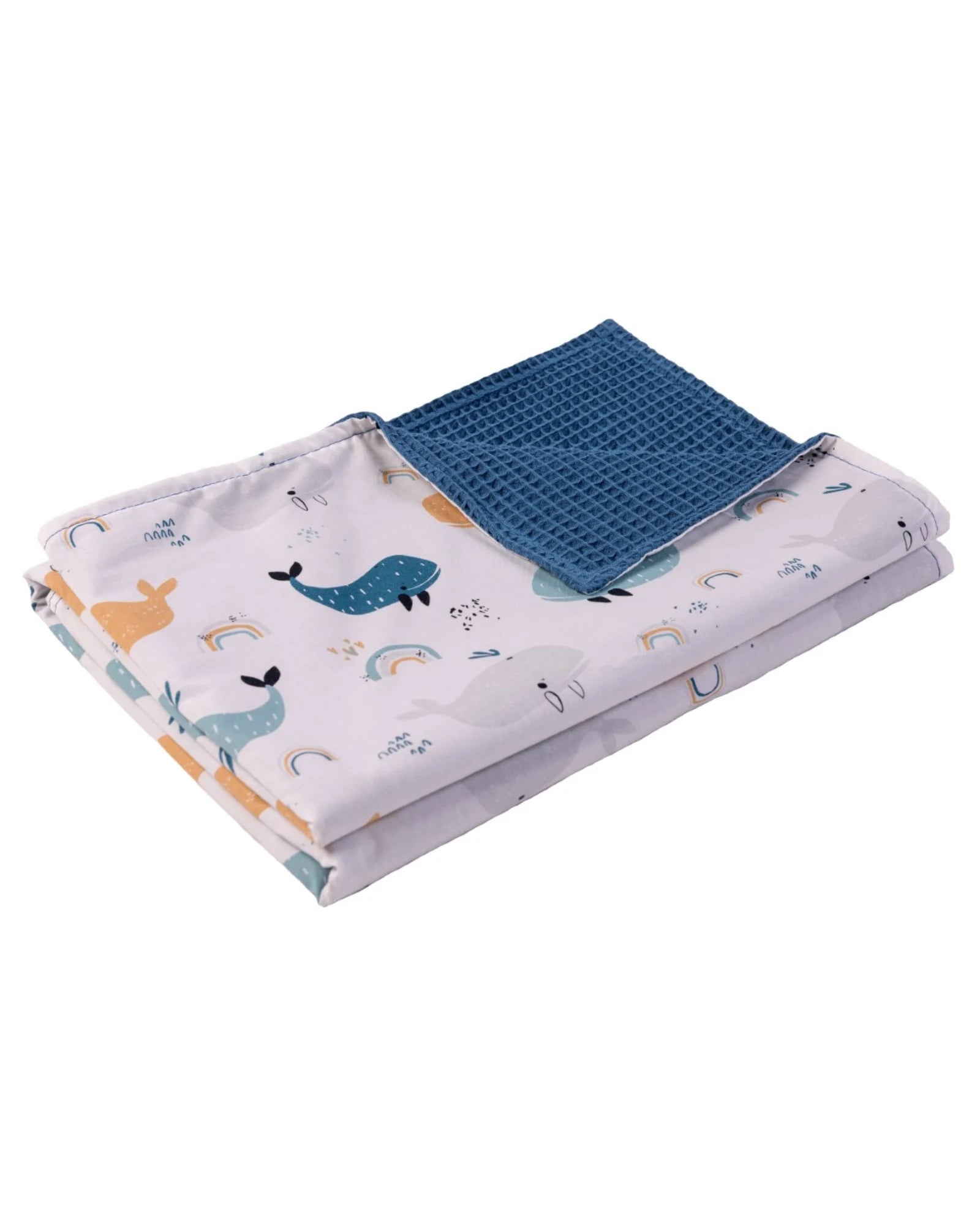 Babydecke Blau Wale