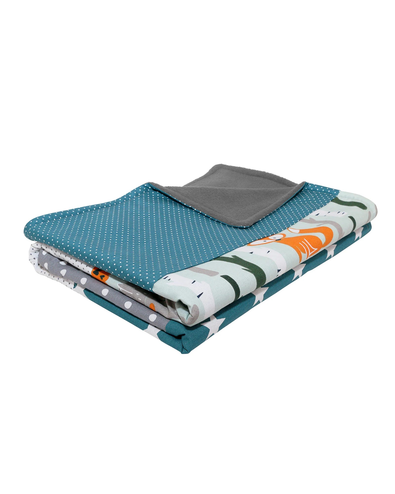 Babydecke Waldtiere Petrol