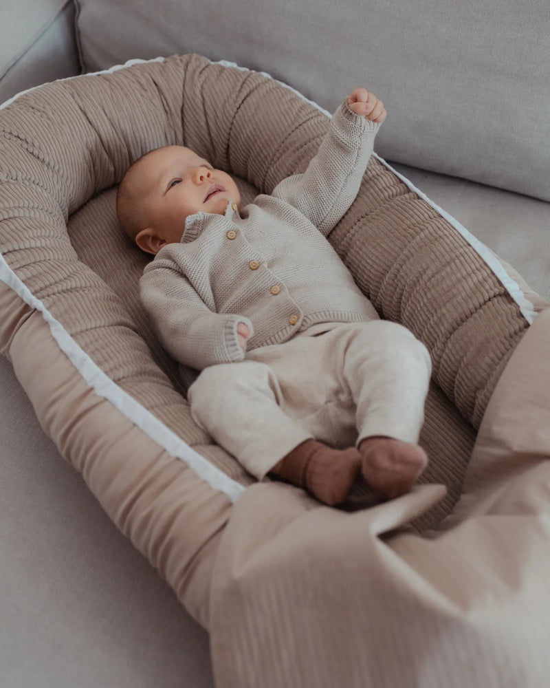 Babynest CORD SAND-Kuschel-& Babynest CORD SAND | ULLENBOOM®-ULLENBOOM Baby