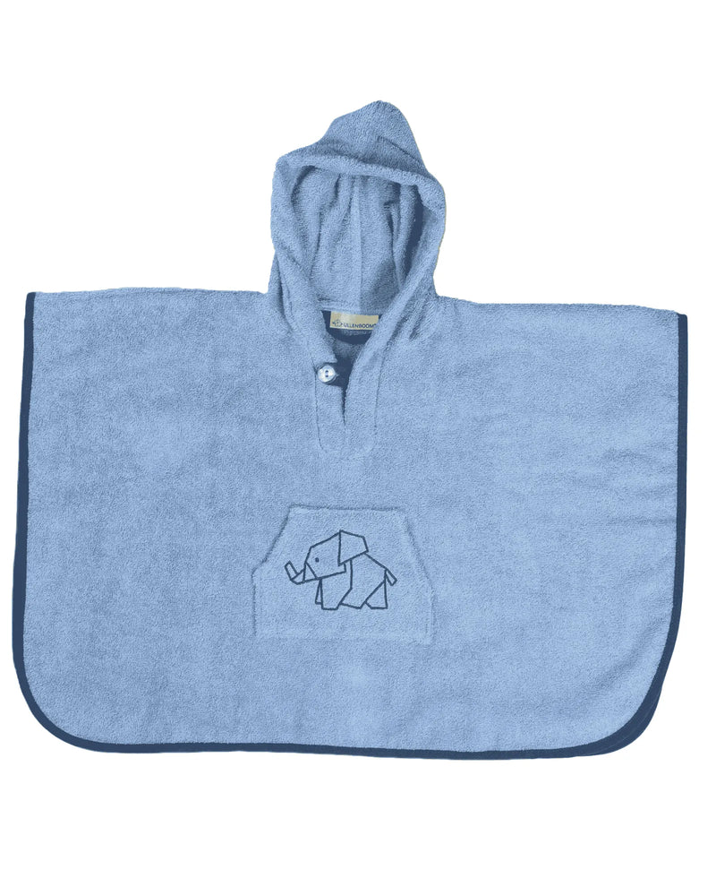 Badeponcho BLAU-Kinder Bade-Poncho aus Frottee Blau | ULLENBOOM Baby-ULLENBOOM Baby