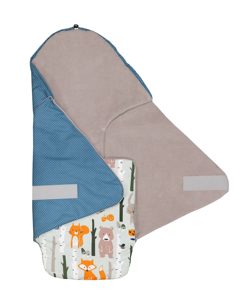 Einschlagdecke Waldtiere Petrol-ULLENBOOM Baby