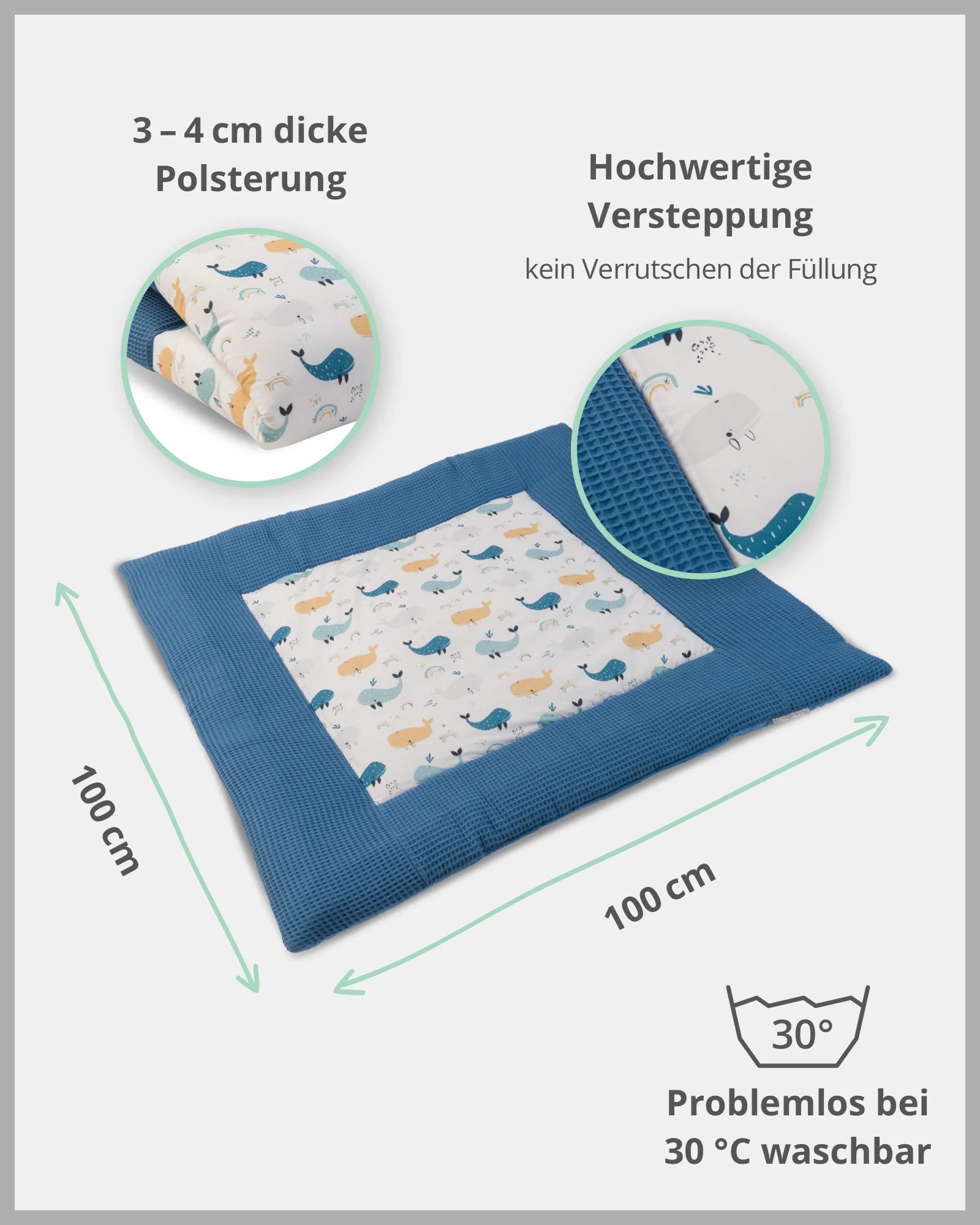 Krabbeldecke BLAU WALE-ULLENBOOM Baby